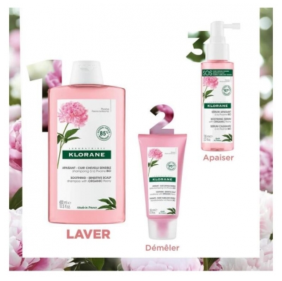 Klorane Apaisant - Cuir Chevelu Sensible Shampoing à la Pivoine Bio 400 ml