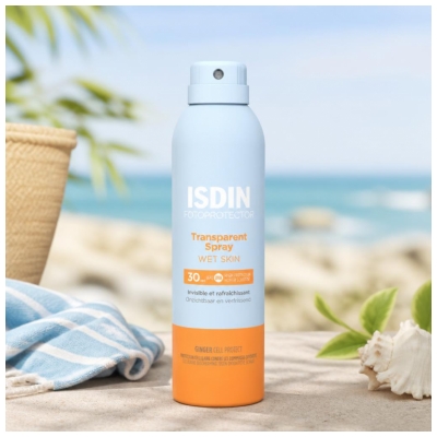 Isdin Fotoprotector Läpinäkyvä Suihke Märkä Iho SPF30 250 ml