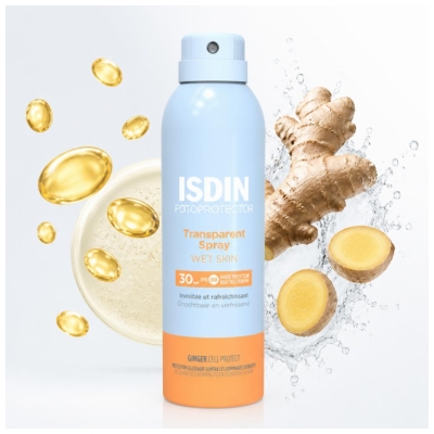 Isdin Fotoprotector Läpinäkyvä Suihke Märkä Iho SPF30 250 ml
