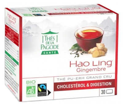 hao Ling Ginger Pu-Erh Grand Cru Cholesterol Tea Organic 30 Bolsitas