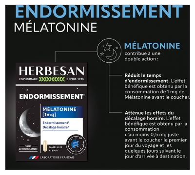 Herbesan Endormissement Mélatonine 1 mg 30 Gélules