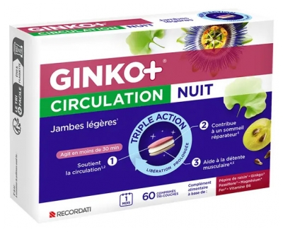 Ginkor Ginko + Circulation Nuit 60 Comprimés
