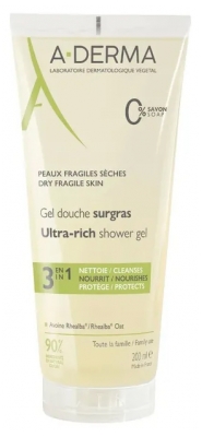 A-DERMA Nadpovprečno bogat gel za prhanje 3v1 200 ml