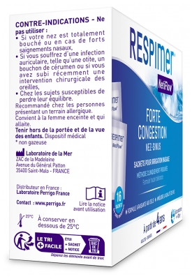 Laboratoire de la Mer Respimer NetiFlow Forte Congestion 16 Sachets pour Irrigation Nasale