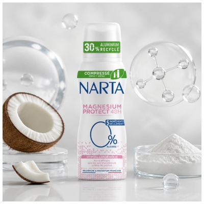 Narta Magnésio Protect Desodorizante Hipoalergénico 48H Spray Comprimido 100 ml
