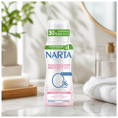 Narta Magnésium Protect Déodorant Hypoallergénique 48H Spray Compressé 100 ml