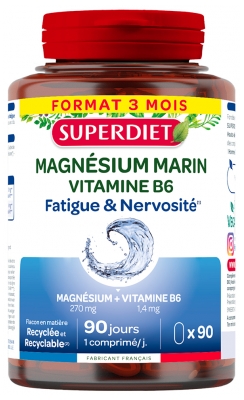 Superdiet Magnésium Marin + Vitamine B6 90 Comprimés