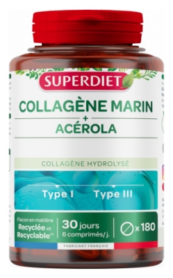 Superdiet Jūrinis Kolagenas ir Acerola 180 Tablečių