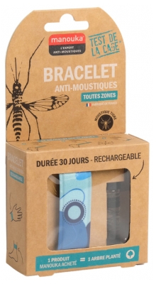 Manouka Pulseira Anti-Mosquitos + Recarga 6 ml - Cor: Geométrico