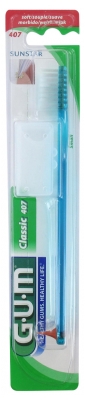 GUM Brosse à Dents Classic 407 - Couleur : Turquoise