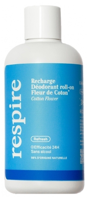 Respire Witte Thee Roll-On Deodorant Eco-Refill 150 ml - Geur: Fleur de Coton