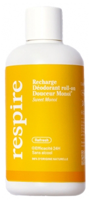 Respire Witte Thee Roll-On Deodorant Eco-Refill 150 ml - Geur: Monoï