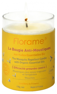 Florame Vela Antimosquitos con Aceites Esenciales Ecológicos 170 g