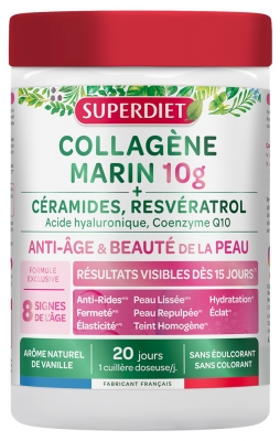 Superdiet Collagène Marin 10 g + Céramides, Resvératrol 210 g