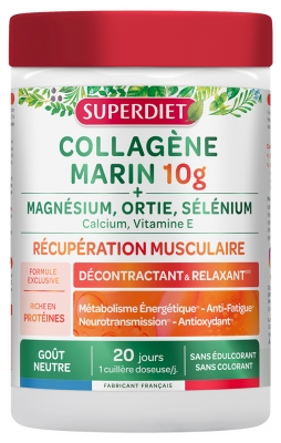Superdiet Collagène Marin 10 g + Magnésium, Ortie, Sélénium 240 g