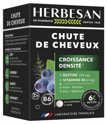 Herbesan Chute de Cheveux 30 Comprimés