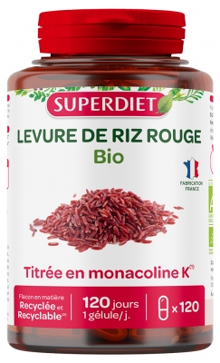 Superdiet Levedura de Arroz Vermelho Bio 120 Cápsulas