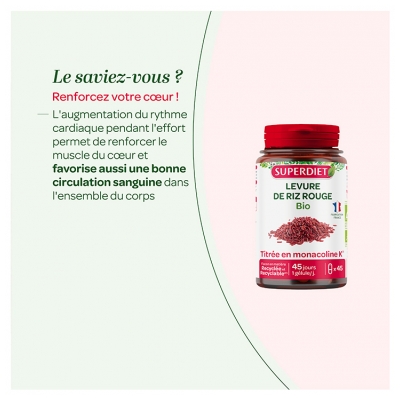 Superdiet Levure de Riz Rouge Bio 120 Gélules