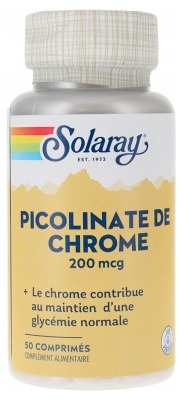 Solaray Chromo pikolinatas 200 mcg 50 Tablečių