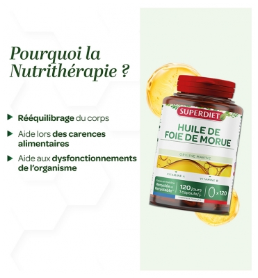 Superdiet Huile de Foie de Morue 120 Capsules