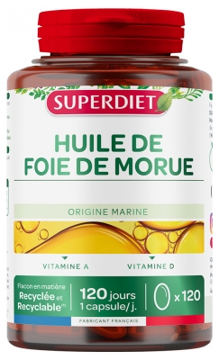 Superdiet Huile de Foie de Morue 120 Capsules