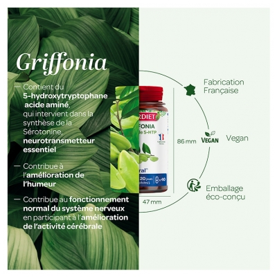 Superdiet Griffonia 185 mg de 5-HTP 40 Gélules