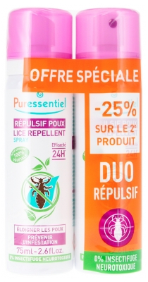 Puressentiel Spray Antipidocchi Set di 2 x 75 ml