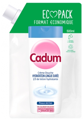 Cadum Pitkäkestoinen Kosteuttava Suihkuvoide Eco-täyttöpakkaus 500 ml