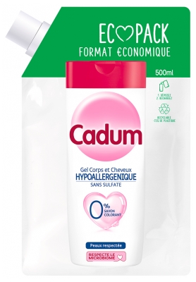 Cadum Hypoallergene Lichaams- en Haargel Eco-Navulling 500 ml
