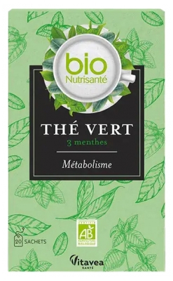Chá Verde Vitavea Metabolismo 3 Hortelãs Biológico 20 Sachês