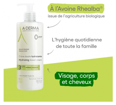 A-DERMA Crème Douche Hydratante 3en1 500 ml