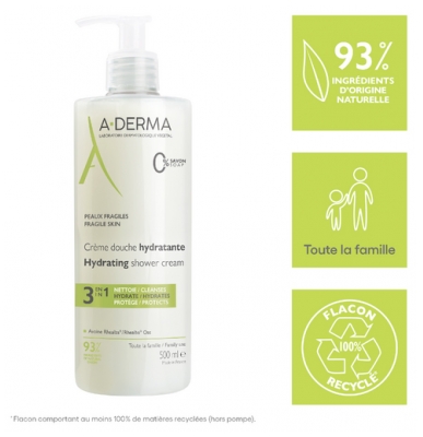 A-DERMA Crème Douche Hydratante 3en1 500 ml