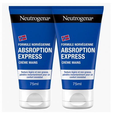 Neutrogena Crème Mains Absorption Express Lot de 2 x 75 ml