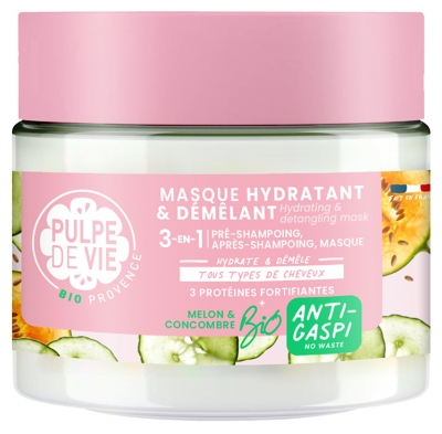 Pulpe de Vie Masque Capillaire Hydratant et Démêlant Melon 3en1 Bio 300 ml