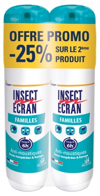 Insect Ecran Anti-Moustiques Spray Répulsif Peau Familles Lot de 2 x 100 ml
