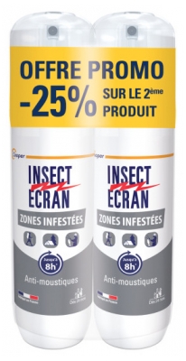 Insect Ecran Anti-Moustiques Spray Répulsif Peau Zones Infestées Lot de 2 x 100 ml