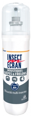 Insect Ecran Repellente Cutaneo per Zanzare, Vespe e Calabroni Adulti e Bambini 100 ml