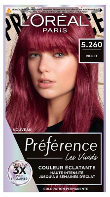 L'Oréal Paris Préférence Couleur Éclatante Permanente 204 ml - Coloration : 5.260 Violet
