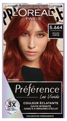 L'Oréal Paris Préférence Permanent Radiance Colour 204 ml - Colorare: 5.664 Rosso ciliegia