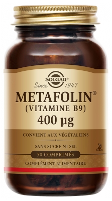 Solgar Metafolin Vitamīns B9 400 µg 50 Tabletes
