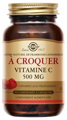 Solgar Vitamine C 500 Goût Framboise/Cranberry 90 Comprimés à Croquer