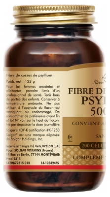 Solgar Fibre de Cosses de Psyllium 500 mg 200 Gélules Végétales