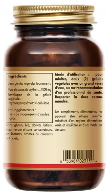Solgar Fibre de Cosses de Psyllium 500 mg 200 Gélules Végétales