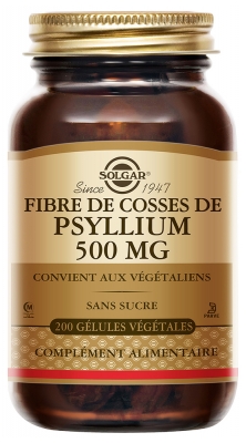 Solgar Psylliumfröskal 500 mg 200 Vegetabiliska Kapslar