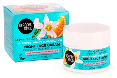 Organic Shop Remontējošais Nakts Krēms Apelsīnu Zieds 50 ml