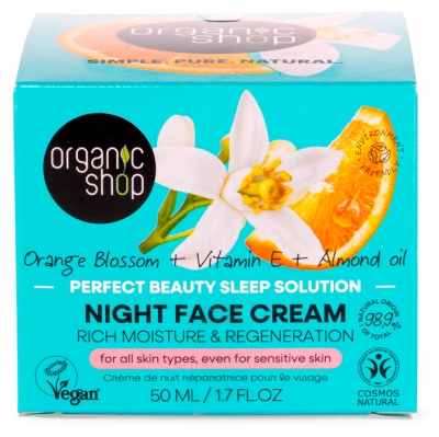 Organic Shop Remontējošais Nakts Krēms Apelsīnu Zieds 50 ml