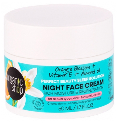 Organic Shop Remontējošais Nakts Krēms Apelsīnu Zieds 50 ml