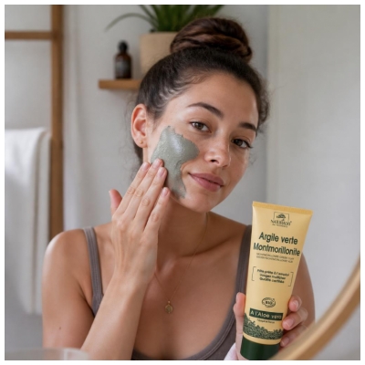 Naturado en Provence Grøn Lermaske Montmorillonit med Økologisk Aloe Vera 300 g