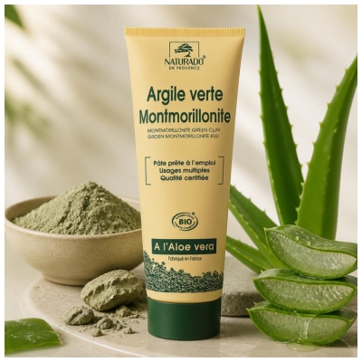 Naturado en Provence Grøn Lermaske Montmorillonit med Økologisk Aloe Vera 300 g