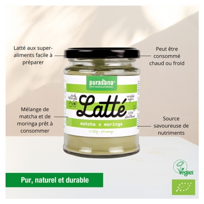 Purasana Latté Matcha x Moringa Bio 120 g